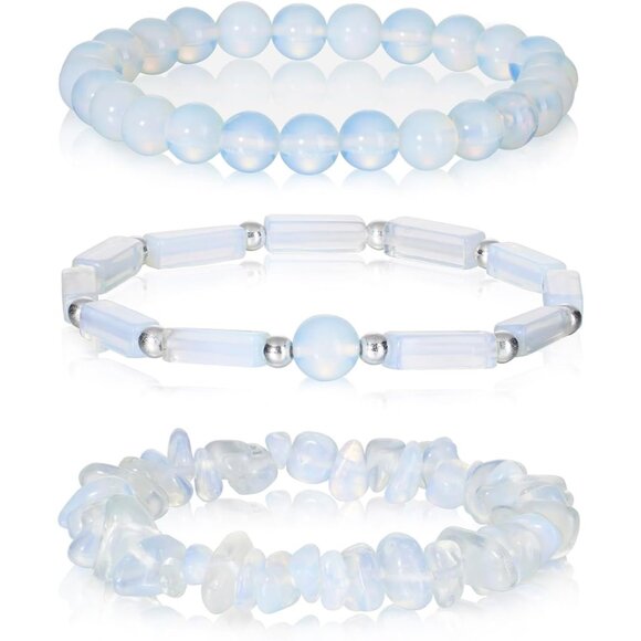 Natural Moonstone Beaded Bracelets for Women 8mm Handmade Healing Jewelry - Picture 1 of 8